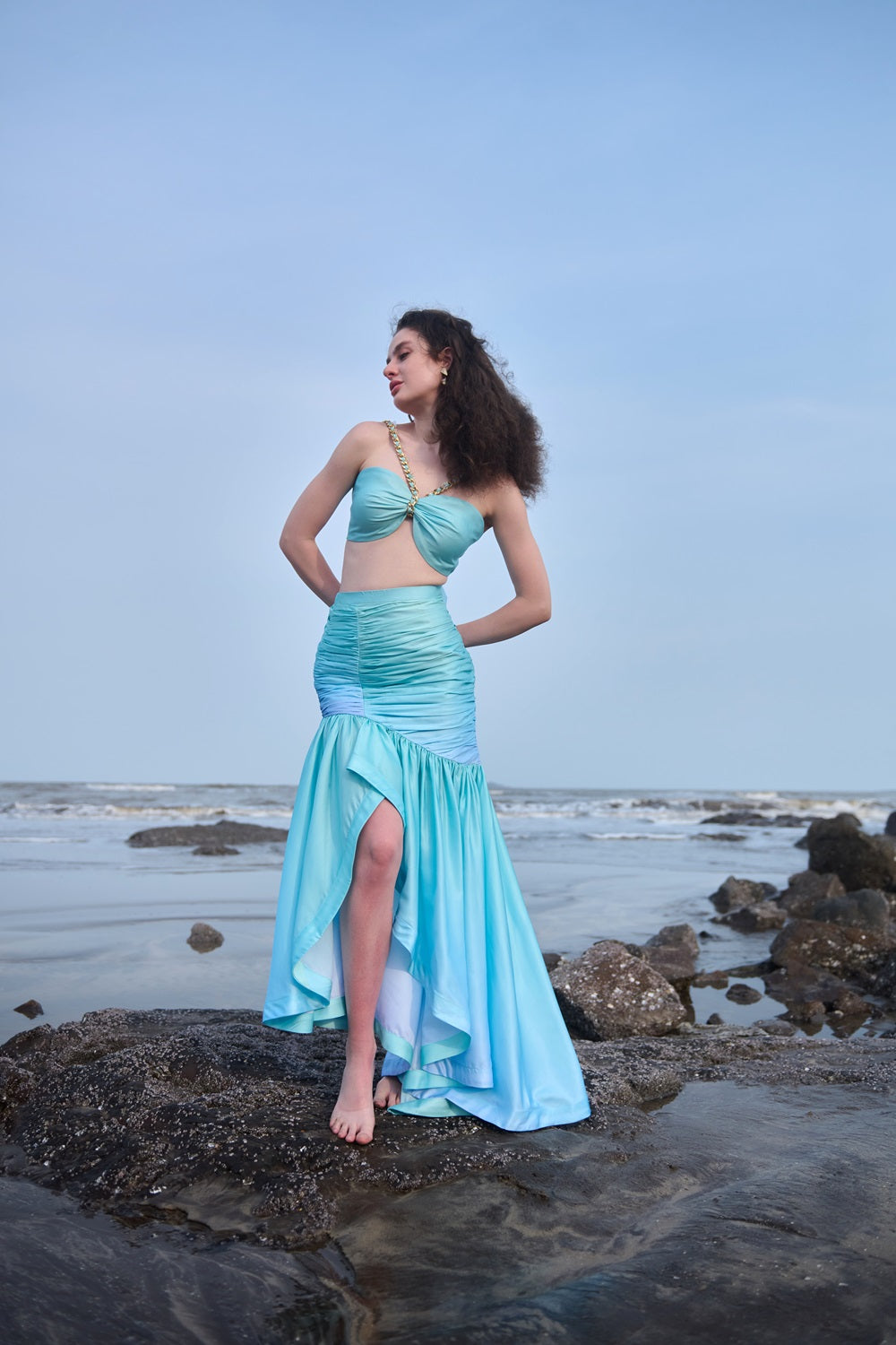 AZZURRA CROP TOP & AZZURRA LONG SKIRT
