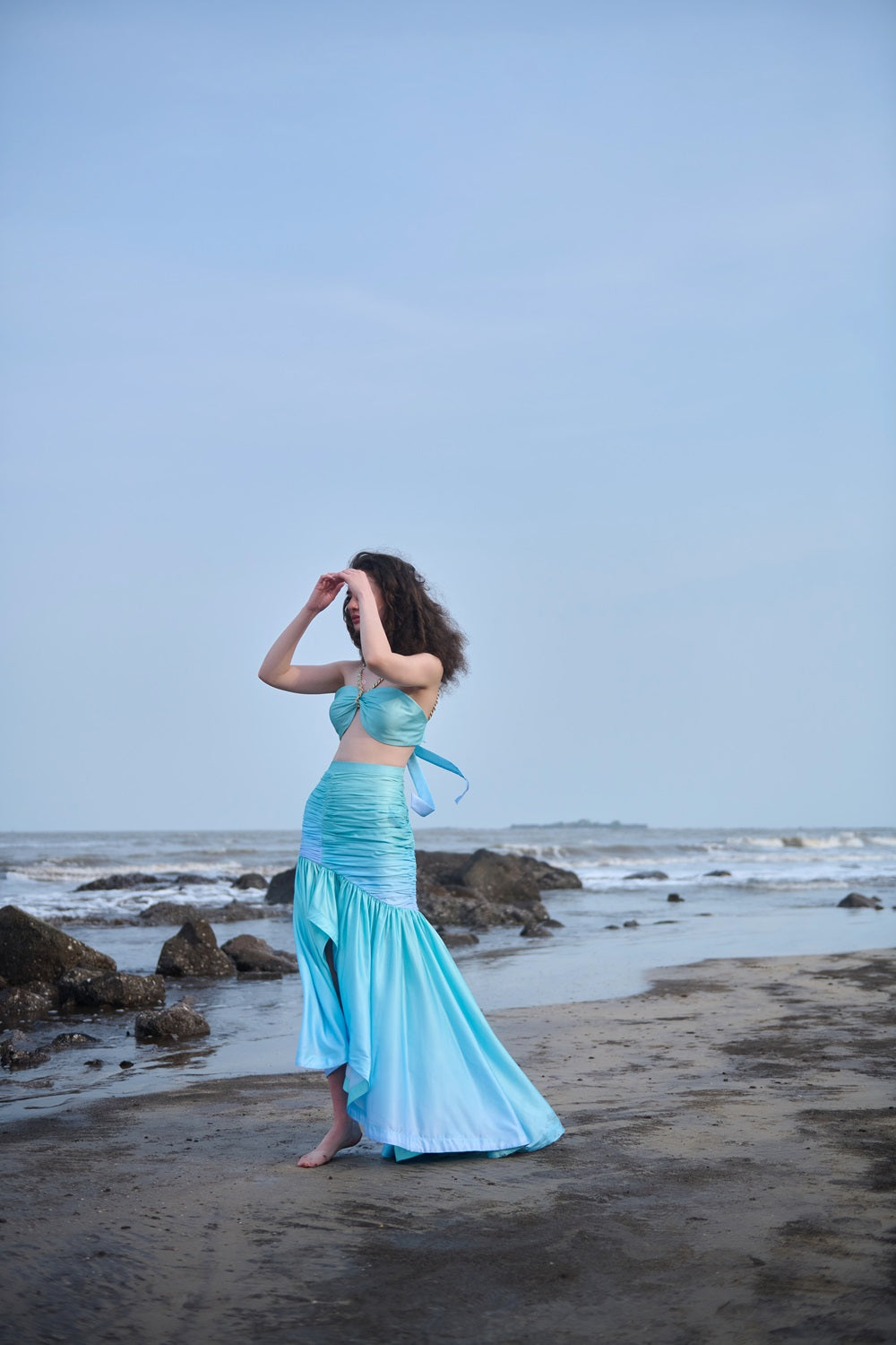 AZZURRA CROP TOP & AZZURRA LONG SKIRT