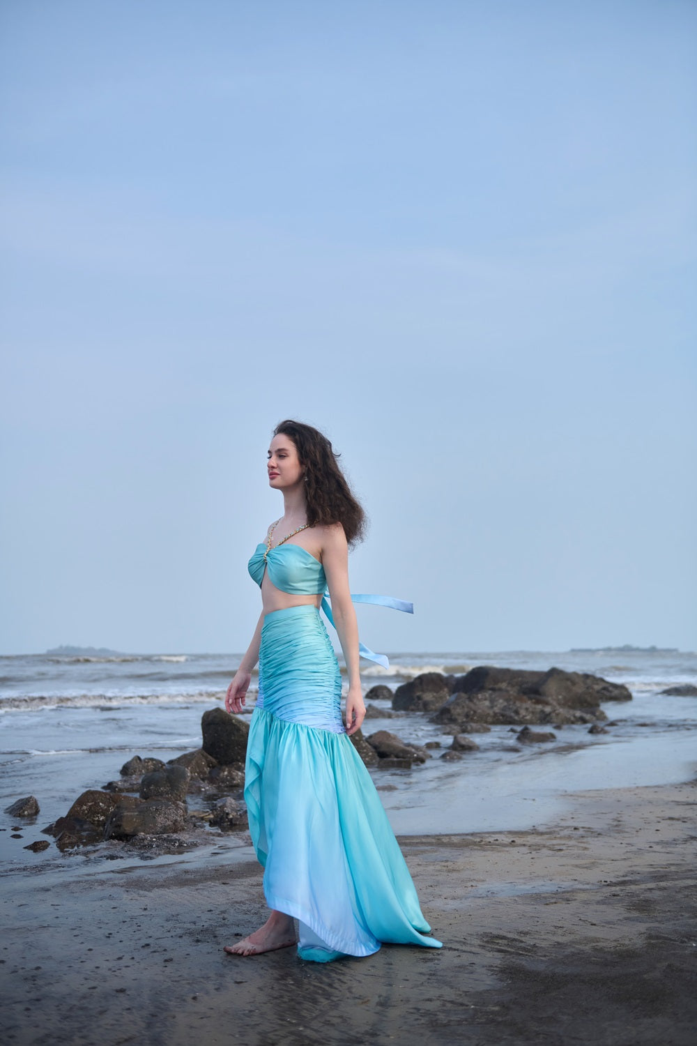 AZZURRA CROP TOP & AZZURRA LONG SKIRT