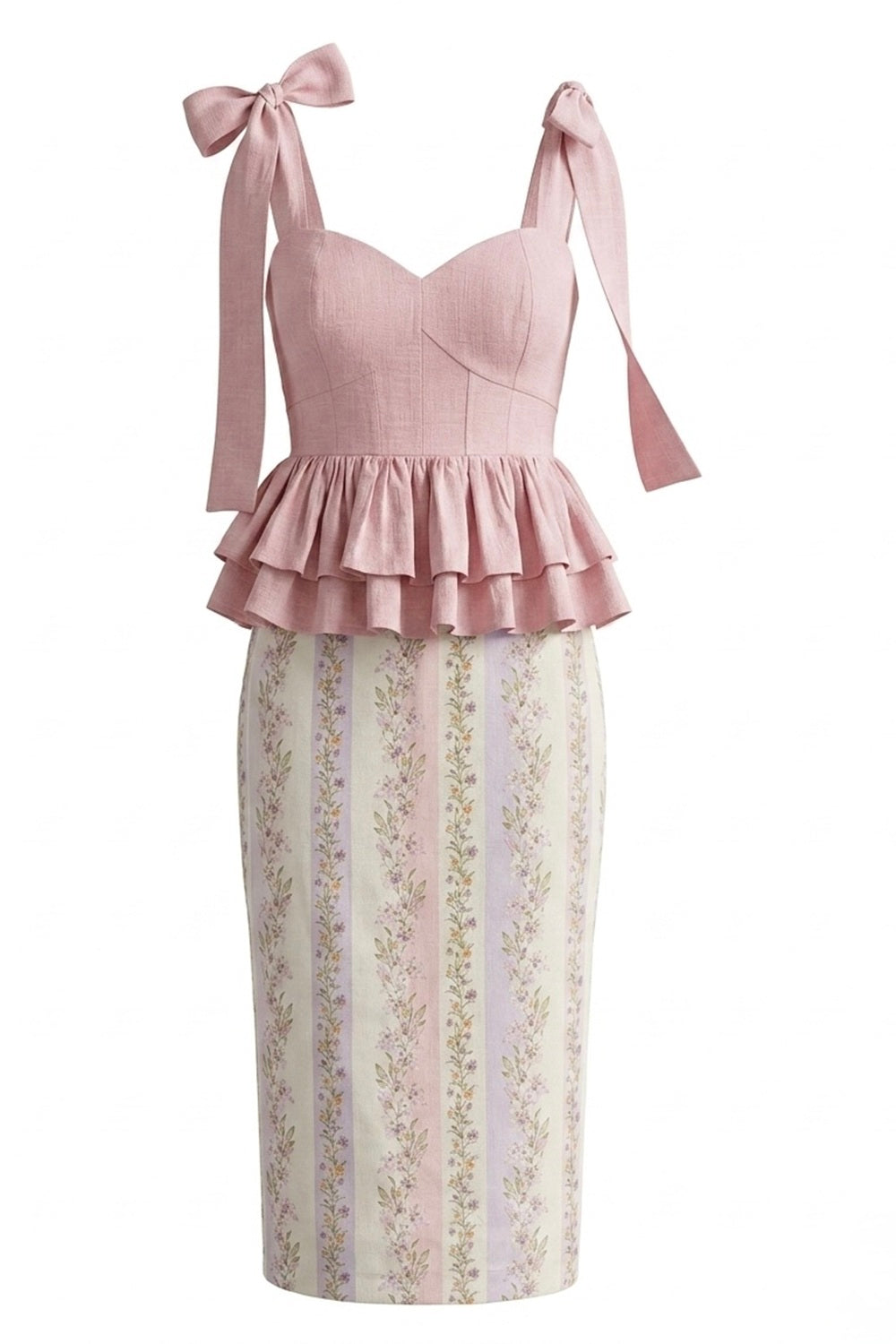 HANA PEPLUM TOP AND SAGE MIDI SKIRT