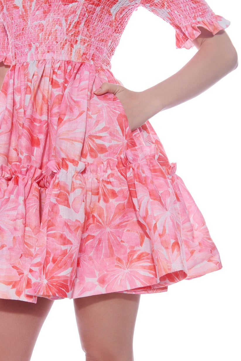 KHUSHNAZ TURNER IN OUR STELLA SHORT DRESS