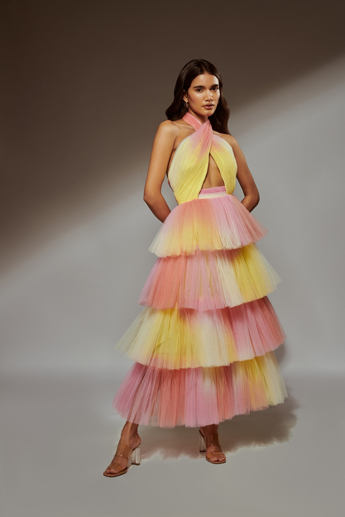 NIKI MEHRA IN OUR MALINA MIDI DRESS-SUNSET SORBET