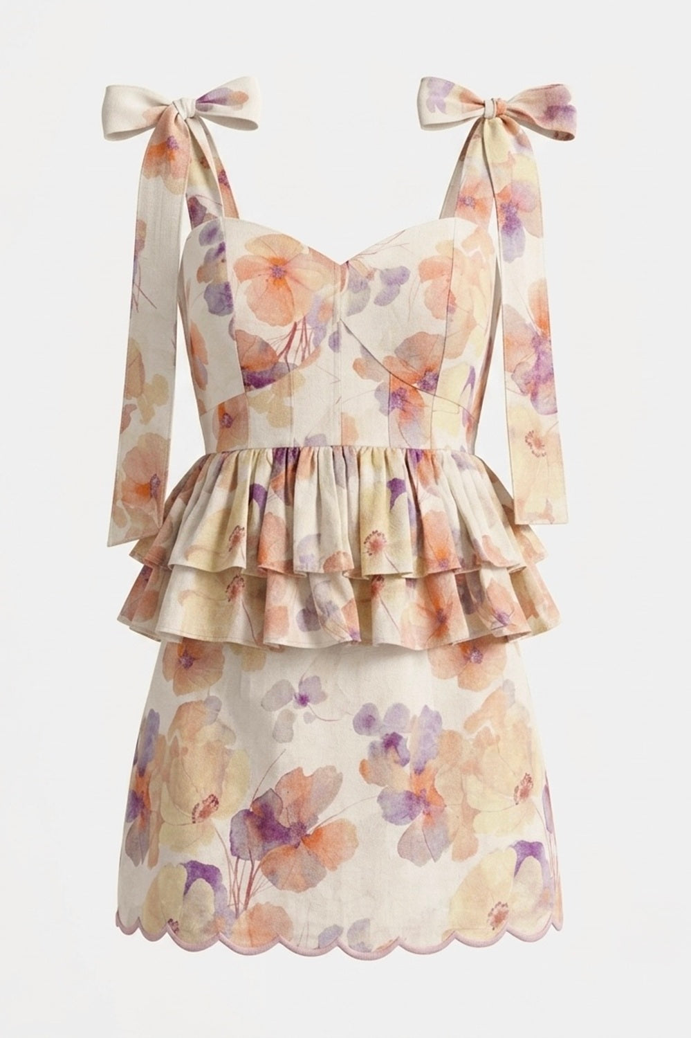 CAPRI PEPLUM TOP AND SHORT SKIRT
