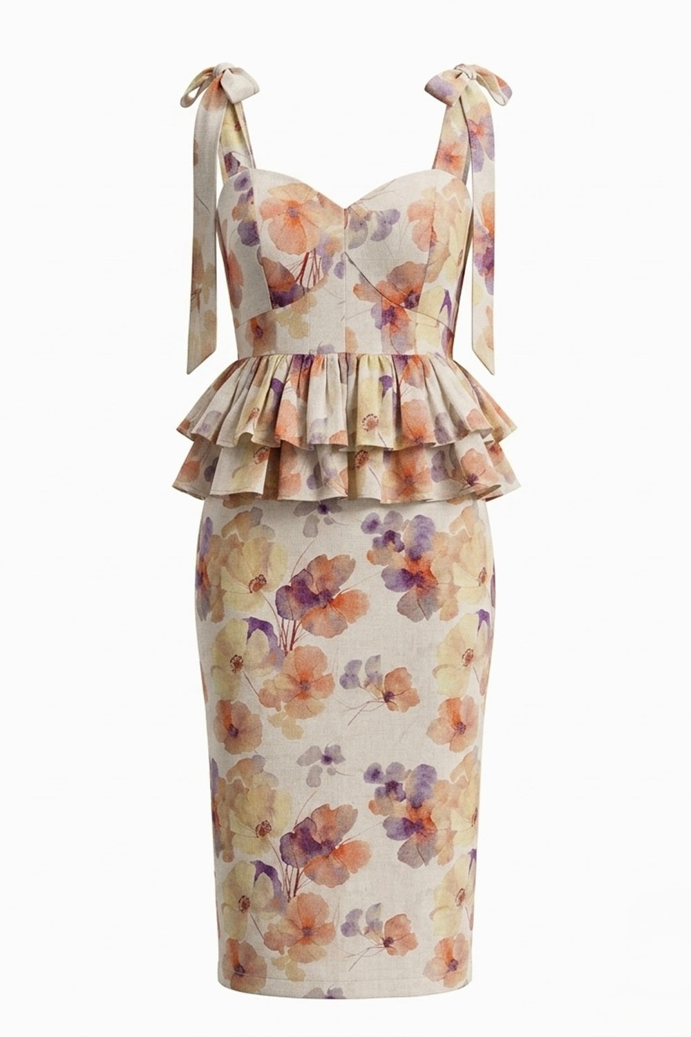 CAPRI PEPLUM TOP AND MIDI SKIRT