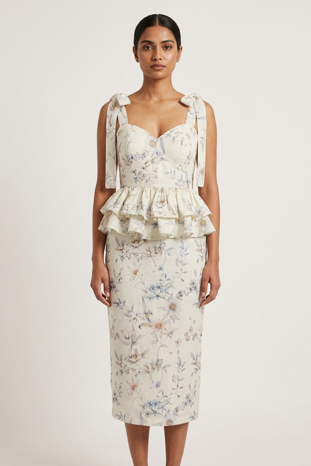 CLEA PEPLUM TOP AND CLEA MIDI SKIRT