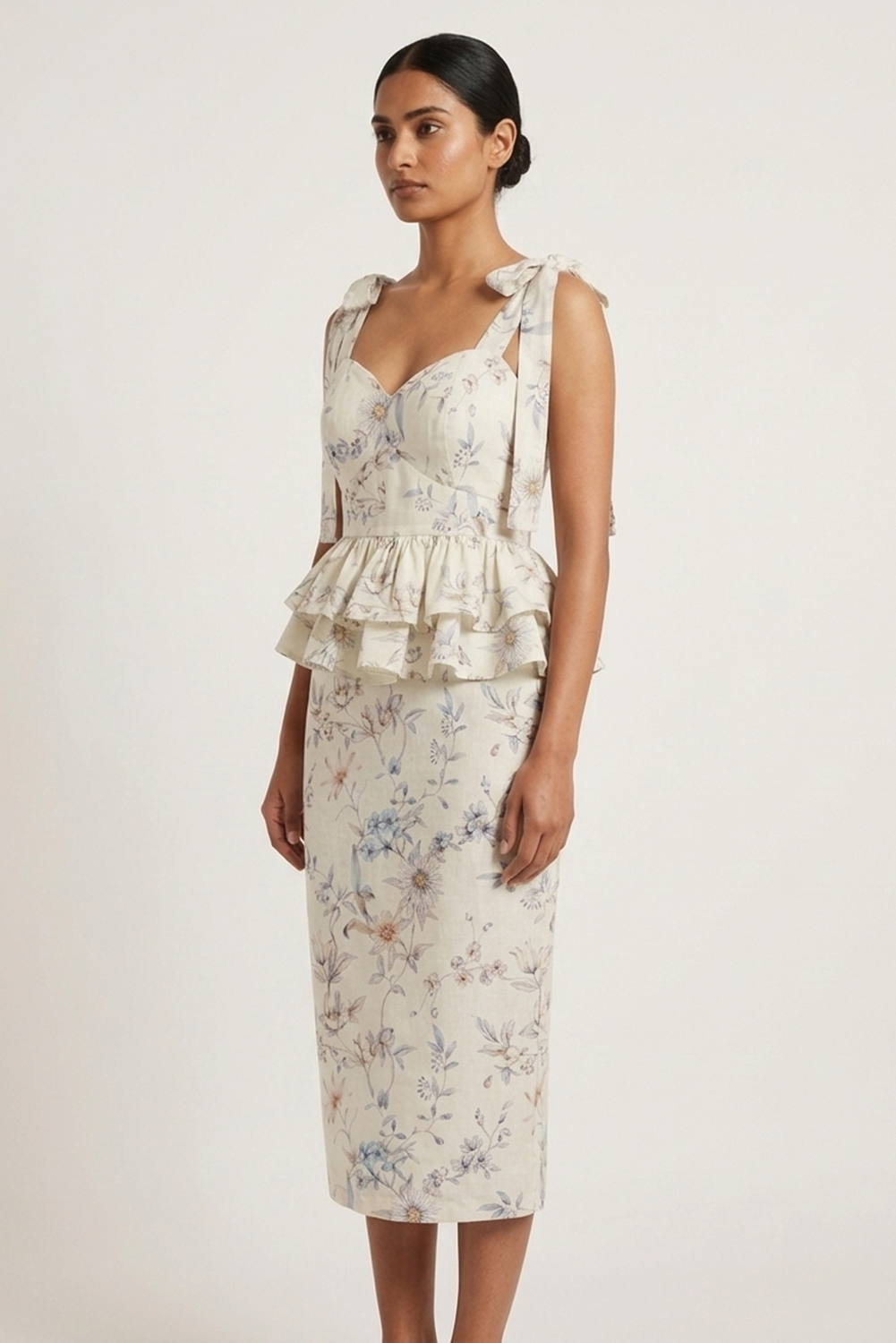 CLEA PEPLUM TOP AND CLEA MIDI SKIRT