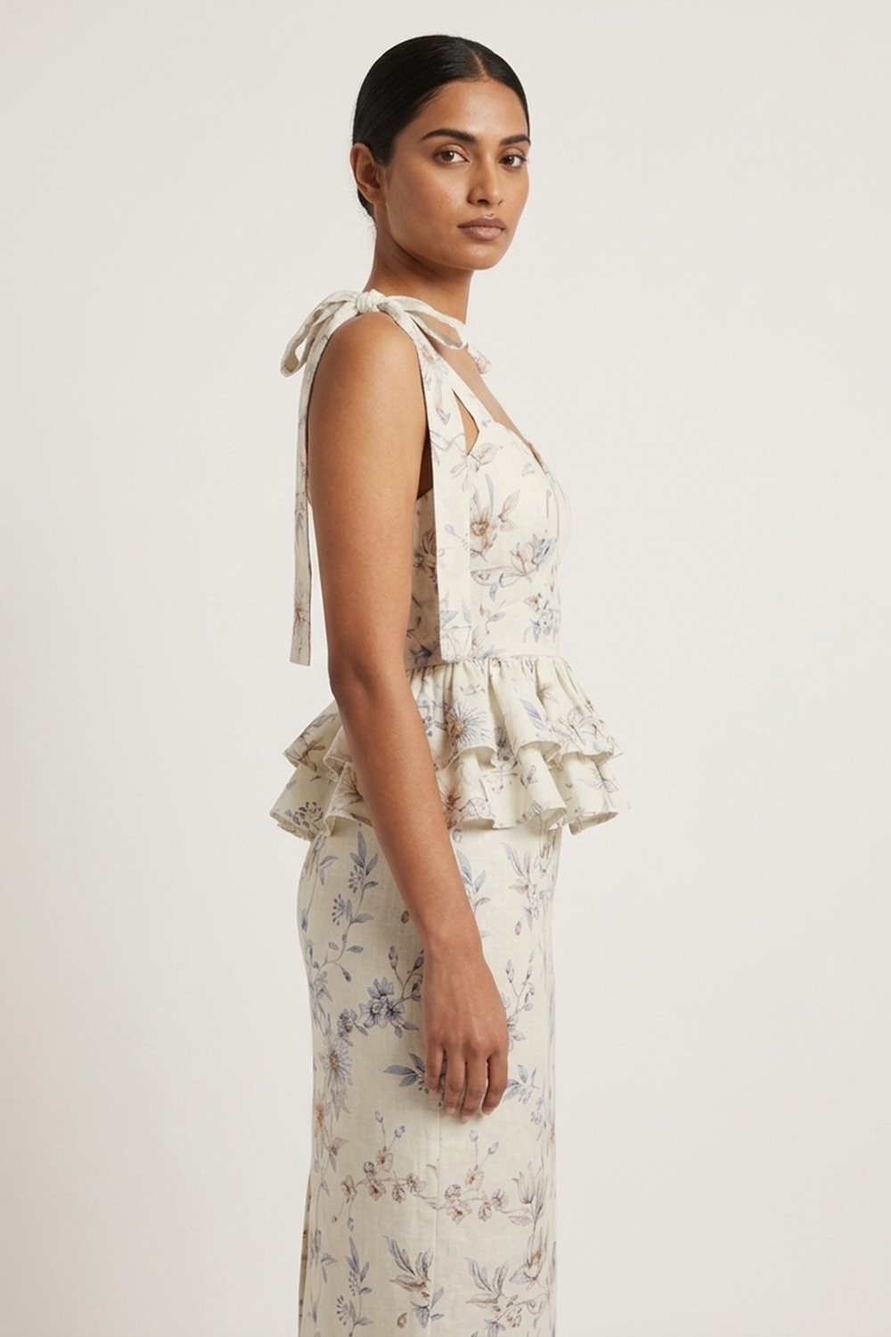CLEA PEPLUM TOP AND CLEA MIDI SKIRT