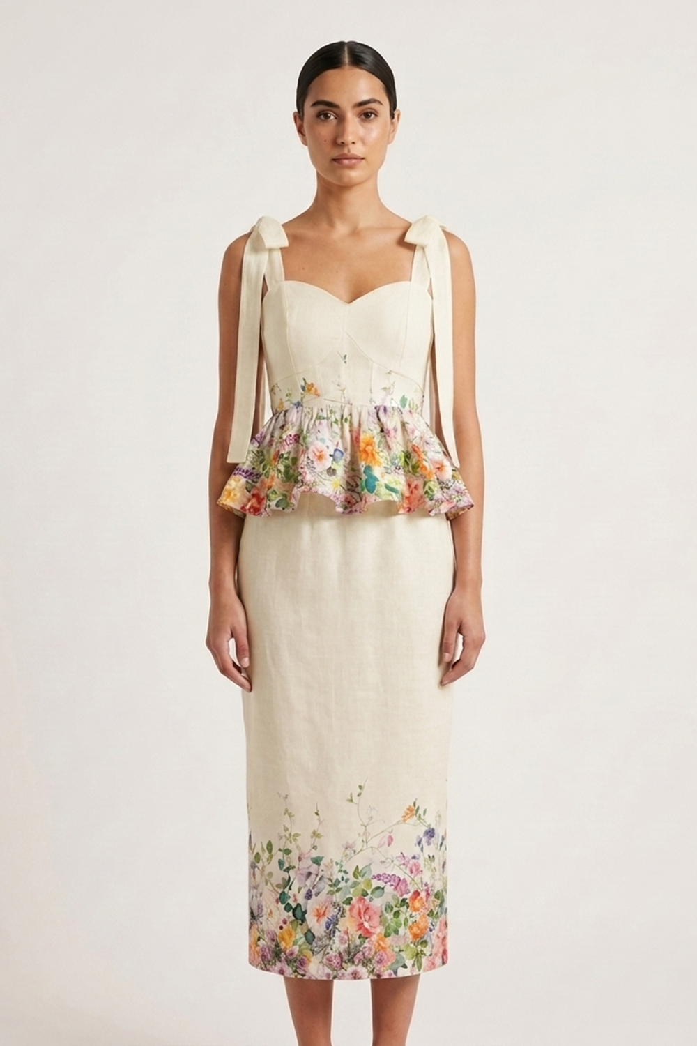 FIORA PEPLUM TOP AND MIDI SKIRT
