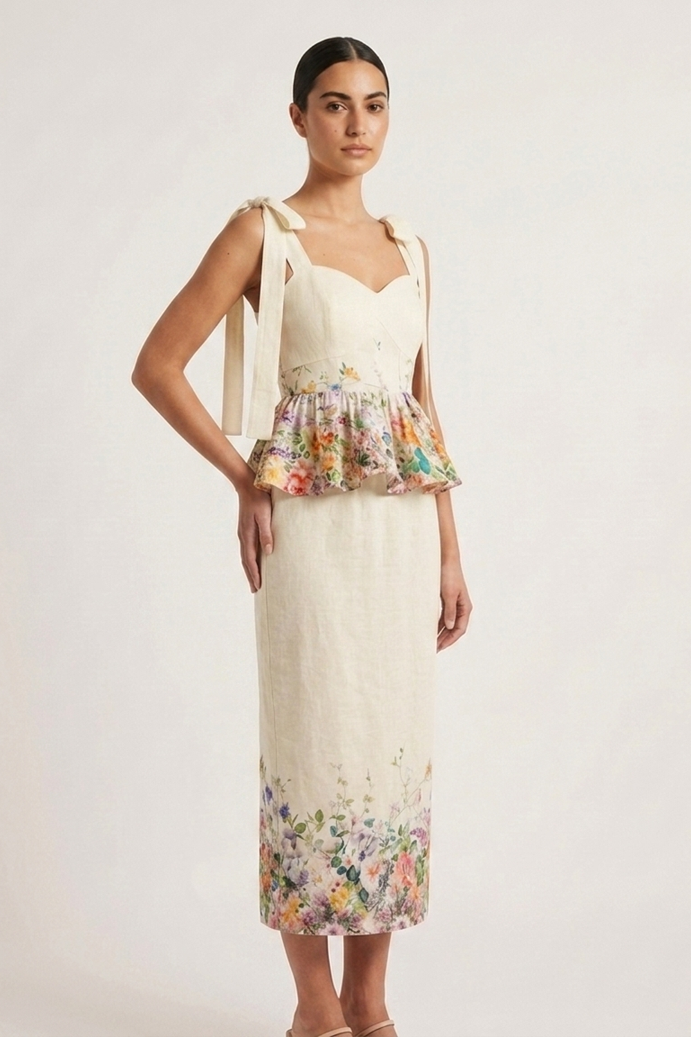 FIORA PEPLUM TOP AND MIDI SKIRT