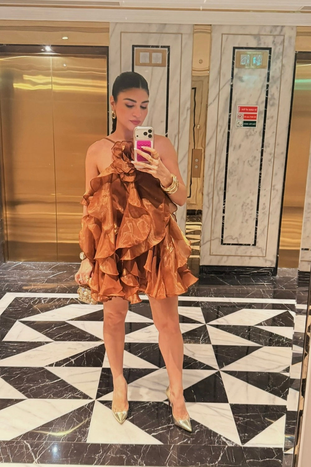 KHUSHNAZ TURNER IN OUR CLAIRE SHORT DRESS