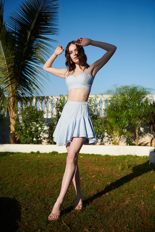 KATE SHELL CROP TOP & KATE SHORT SKIRT